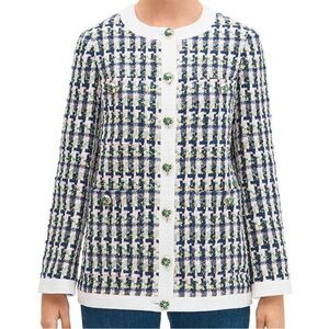 Kate Spade Juniper Pop Tweed Topper Jacket Blazer Size 10